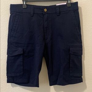New Club Room Men's Stretch Navy Cargo Shorts Size 32